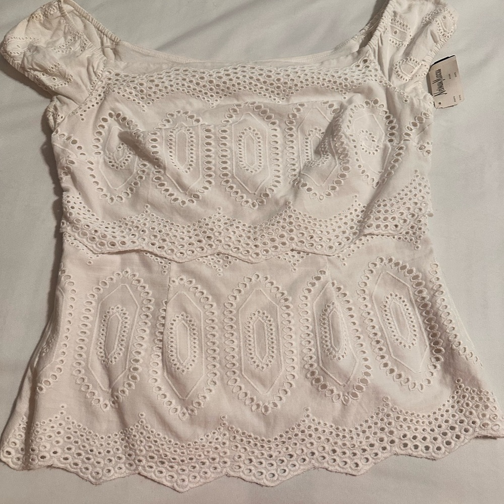 NWT BAILEY 44 White Eyelet Top